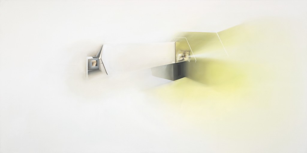 Magalie Comeau, Mi temps, 2009, oil on canvas, 80 x 40 in